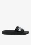Moschino Black Easy Sponge Slides In Black