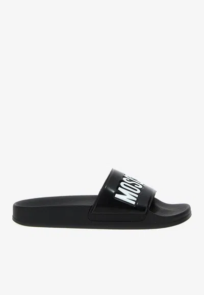 MOSCHINO LOGO POOL SLIDES