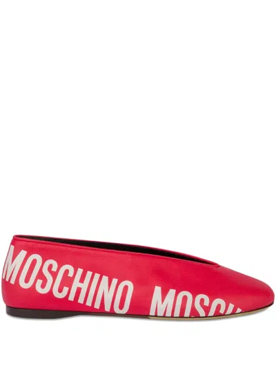 Moschino Printed Tassel Ballet Flats In Red