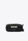 Moschino Logo Print Belt Bag In Black