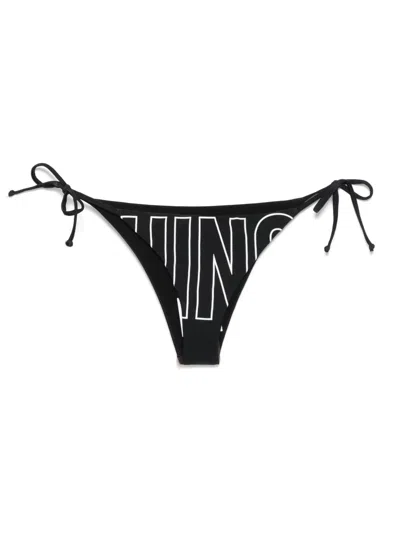 Moschino Logo-print Bikini Bottom In Schwarz
