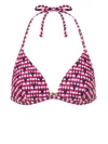 Moschino M Print Bikini Top In Blue