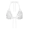 Moschino Rubber Logo Triangle Bikini Top In White