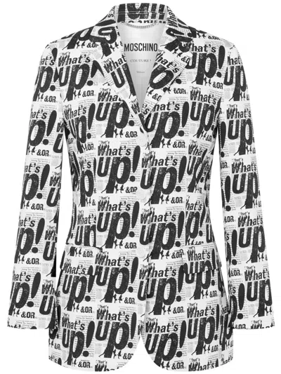 Moschino Logo-print Blazer In Black