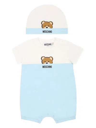 Moschino Babies' Teddy Bear-print Pyjamas In Blu