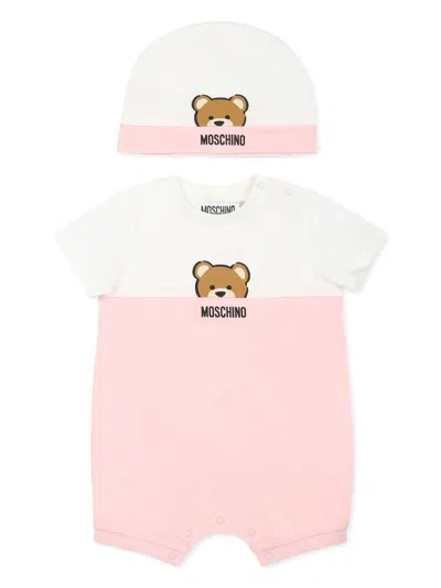 Moschino Babies' Logo-print Body In Pink