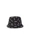Moschino Logo Print Bucket Hat In Black