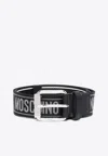 Moschino Logo Print Buckle Belt