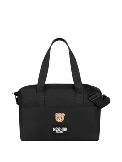 Moschino Logo-print Changing Bag In Black