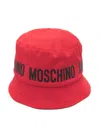 Moschino Logo-print Cotton Bucket Hat In Red