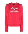 Moschino Logo-print Cotton Crew-neck Sweatshirt In Red