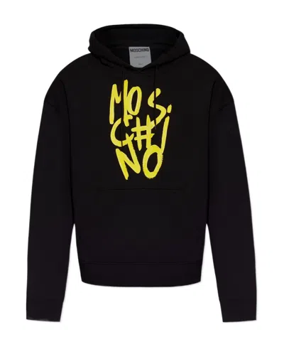 MOSCHINO MOSCHINO LOGO PRINTED DRAWSTRING HOODIE