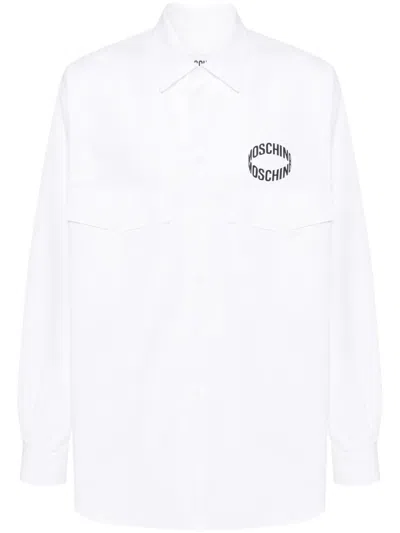 Moschino Logo-print Cotton Shirt In White