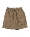 Moschino Logo-print Cotton Shorts In Brown