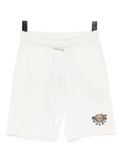 Moschino Kids' Logo-print Cotton Shorts In White