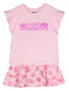 Moschino Logo-print Cotton Skirt Set In Pink