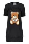 Moschino Sequin Teddy Sweatshirt Dress In Black