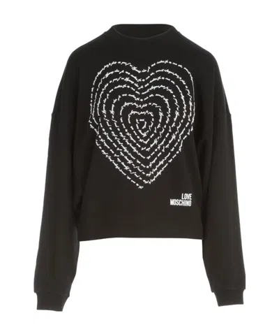 Moschino Logo-print Cotton Sweatshirt In Black