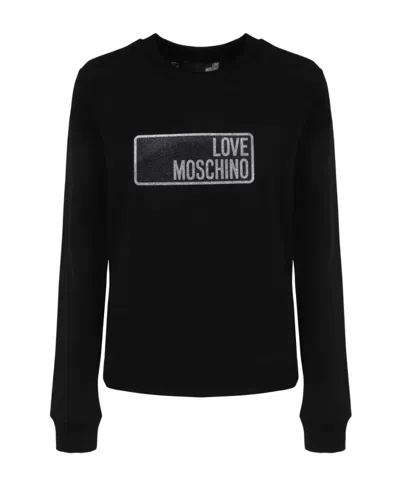 Moschino Logo-print Cotton Sweatshirt In Black