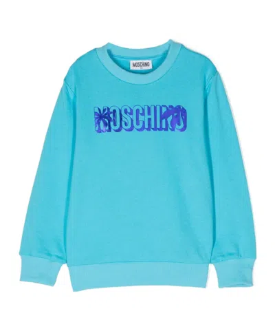 Moschino Kids' Logo-print Cotton Sweatshirt In Green