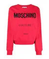 Moschino Logo-print Cotton Sweatshirt In Red