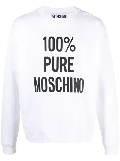 Moschino Sweatshirt Mit Logo-print In Weiss