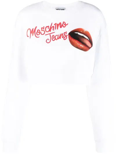 Moschino Jeans Sweatshirt With Logo In White