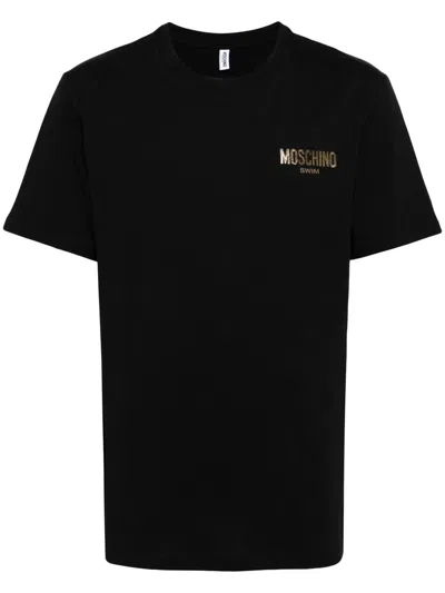 Moschino Logo-print Cotton T-shirt In Purple
