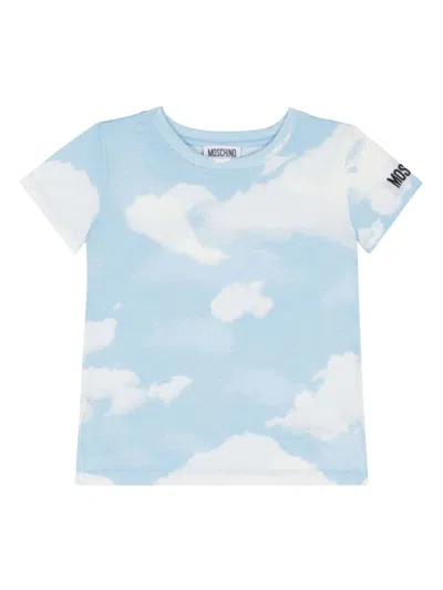 Moschino Kids' Logo-print Cotton T-shirt In Blue