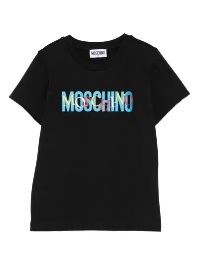 Moschino Kids' Logo-print Cotton T-shirt In Black