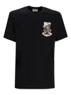 Moschino Teddy Logo Print Crewneck T-shirt In Black