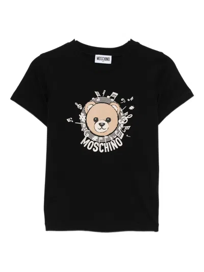 Moschino Kids' Logo-print Cotton T-shirt In Black