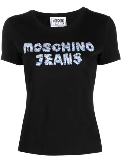 Moschino Logo-print Cotton T-shirt In Black