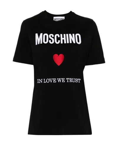 MOSCHINO LOGO-PRINT COTTON T-SHIRT