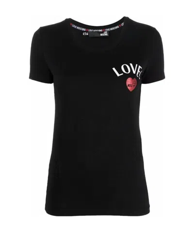 Moschino Logo-print Cotton T-shirt In Black