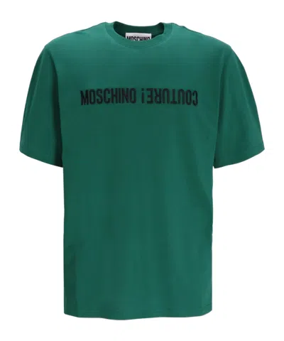 Moschino Logo-print Cotton T-shirt In Blue