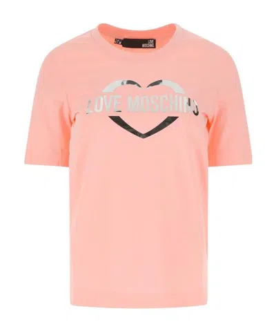Moschino Logo-print Cotton T-shirt In Pink