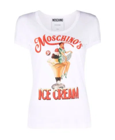 MOSCHINO LOGO-PRINT COTTON T-SHIRT