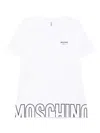Moschino Crew Neck Short Sleeve Straight Hem T-shirt In White