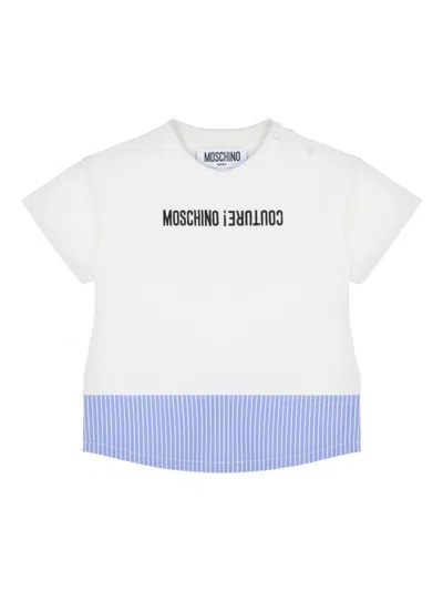 Moschino Babies' Logo-print Cotton T-shirt In White