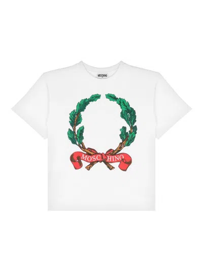 Moschino Kids' Logo-print Cotton T-shirt In White