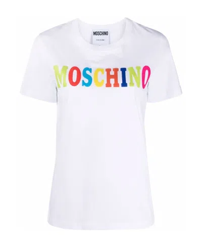 Moschino Logo-print Cotton T-shirt In Purple