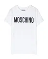Moschino T-shirt In Jersey Logo Print In White