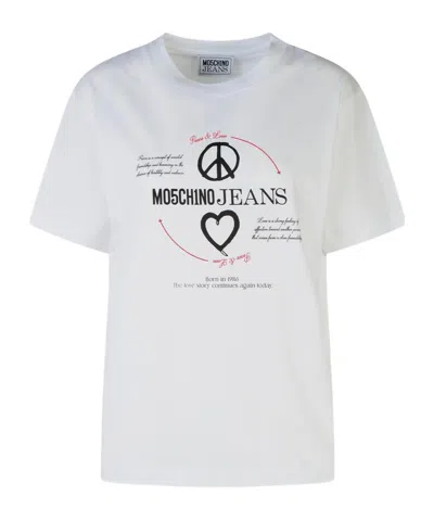 Moschino Logo-print Cotton T-shirt In White