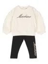 Moschino Logo-print Cotton Tracksuit Set In Neutrals