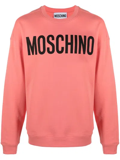 Moschino Logo-print Crew Neck Sweatshirt In Fantasy Pink