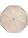 Moschino Logo-print Crook-handle Umbrella In Neutrals