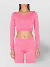 Moschino Cropped Pullover With Allover Logo Pattern