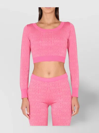 MOSCHINO LOGO PRINT CROPPED PULLOVER