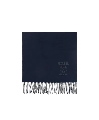 Moschino Logo-print Detail Scarf In Black